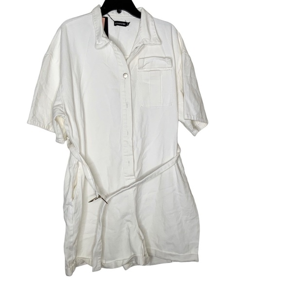 Pretty Little thing white shorts denim romper. Size 12 NWT - Picture 3 of 6